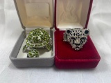 Turtle and Panther Head Rings w/Elastic Bands (Both in Boxes)