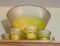 Yellow Punch Bowl and Cups