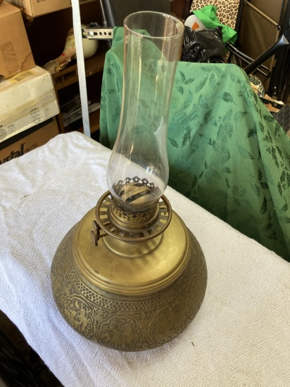 Kerosene Lamp w/Brass Base