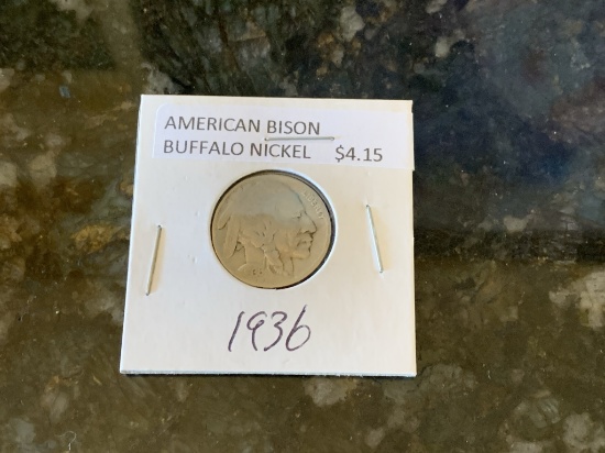1936 American Bison Buffalo Nickel