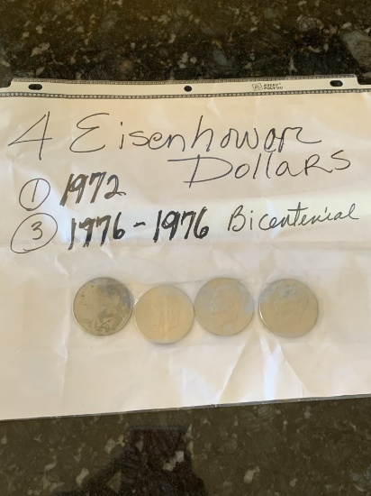 4 Eisenhower Dollars