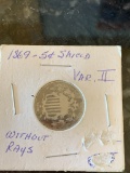 1869 5 Cent Shield Coin