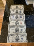Red and Blue Seal $5 Bills