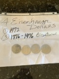 4 Eisenhower Dollars