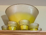 Yellow Punch Bowl and Cups