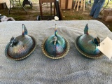 Carnival Glass Hens on a Nest