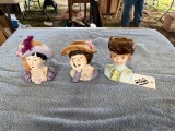 2 Lady Heads and 1 Lady Vase