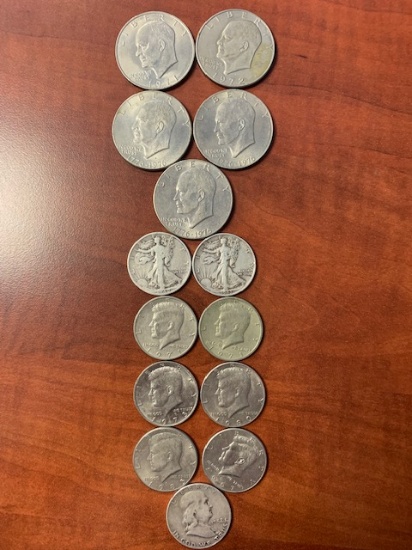 Eisenhower Dollars and Half Dollars