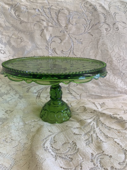 Green Moon and Stars Cake Plate