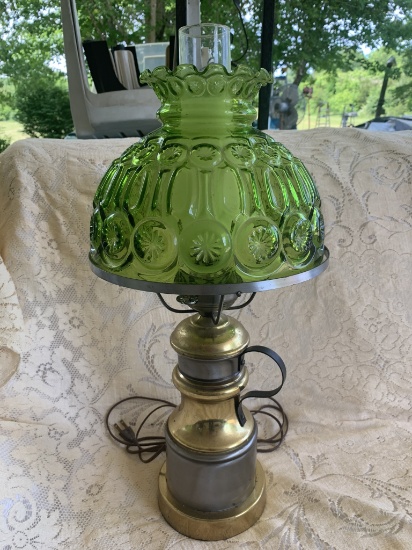 Green Moon and Stars Lamp