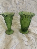 Green Moon and Stars Vases