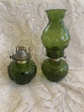 Green Moon and Stars Kerosene Lamps