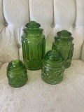 Green Moon and Stars Canister Set (4 pc)
