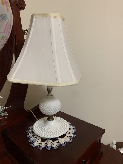 White Hobnob Lamps (2)