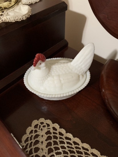 White Hen on a Nest (2)