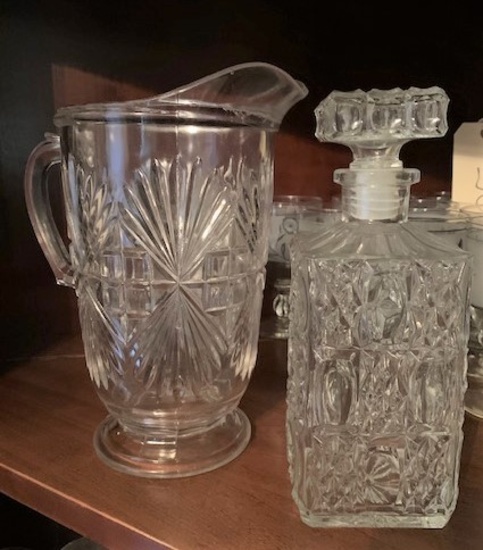 Clear Glass Pitcher and Decanter