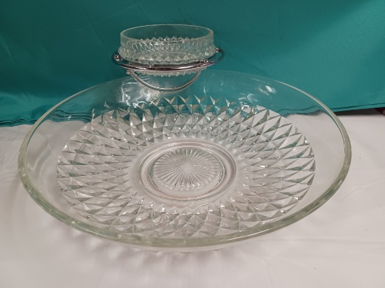 Indiana Glass Chip and Dip Set (3 pieces)