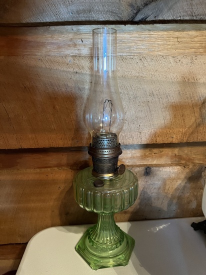 Kerosene Lamp w/Green Base