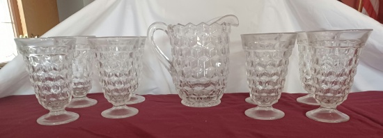 Fostoria Pitcher & 8 Glasses