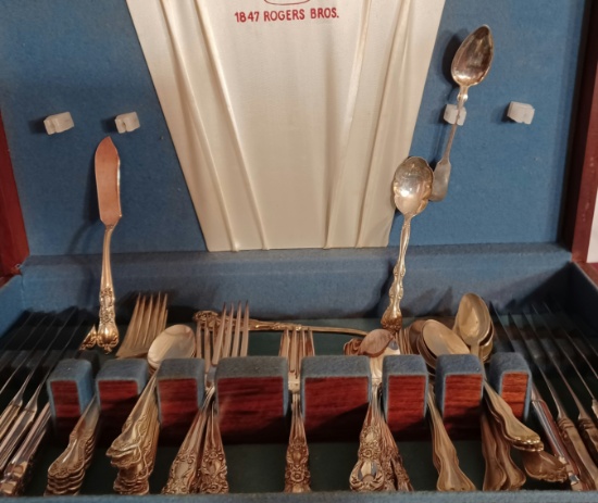 Silver Flatware in Case-1847 Rogers Bros.