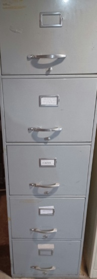 Metal 5 Drawer Filing Cabinet
