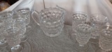 Fostoria Pitcher & 9 Water Glasses