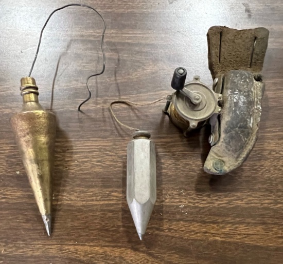 E. C. Sterns and Co. Plumb Bob on a Reel and Extra Plumb Bob