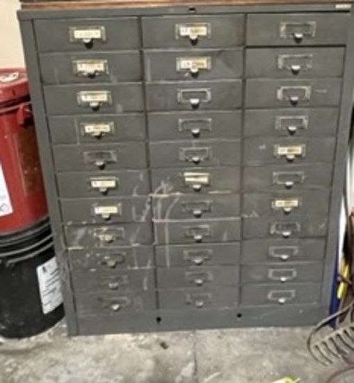 Metal Cabinet w/Contents