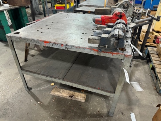 4x4 Metal Top Shop Table