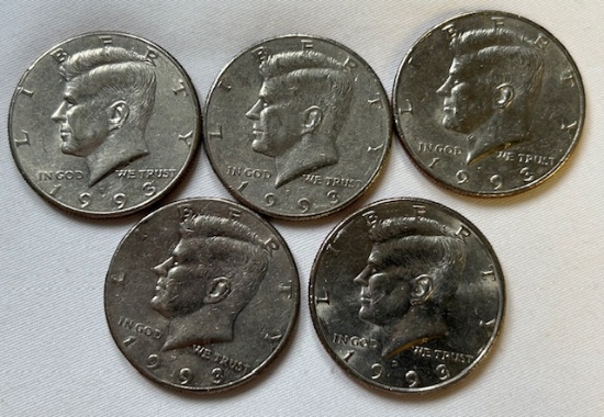 1993 Kennedy Half Dollars (5)