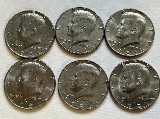 1981 Kennedy Half Dollars (6)