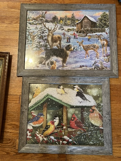 Framed Puzzle Pictures and Spring Scene Framed Picture