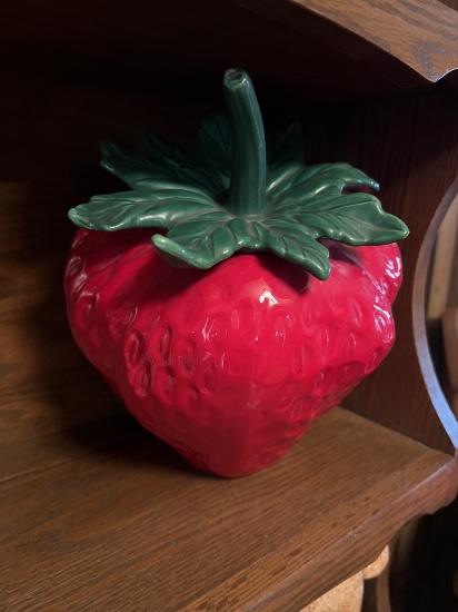 Strawberry Cookie Jar and 2 Apple Cookie Jars