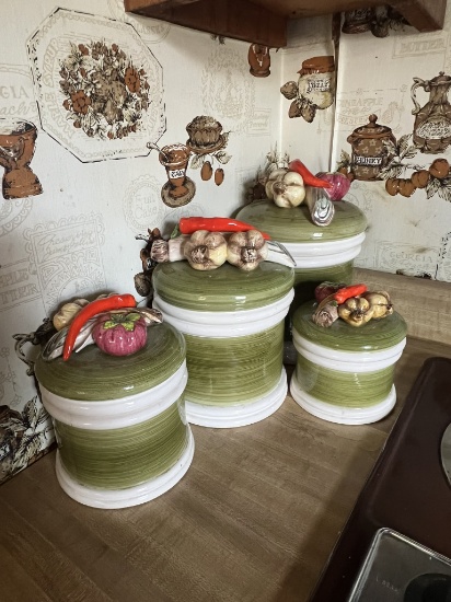 Garden Harvest Hand-Painted Canister Set