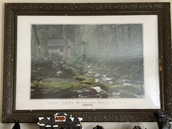Great Smoky Mountains National Park-Tub Mill Framed Picture and Mountain Puzzle Picture
