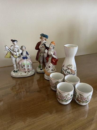 Figurines and Saki Server and Cups