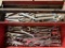 Metal Tool Box w/SAE & Metric Wrenches
