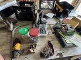 Tool Lot-Wheels for Yard Wagon, Stools, Bolts, Screws, & Skil Saw