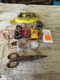 Multimeters, Ratchet Strap, New Pick Set, Tape Measure, & Tin Snips