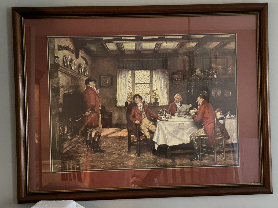 Frank Moss Bennett “The Hunt Breakfast” Framed Picture