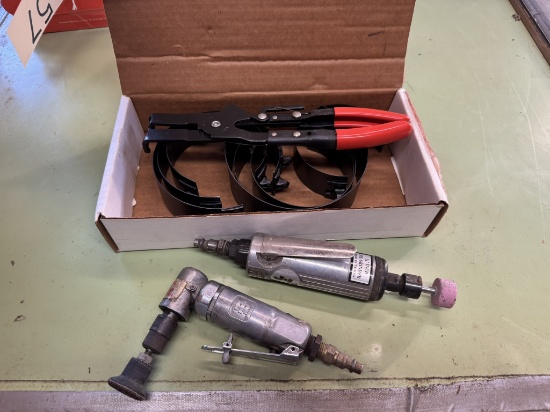 KD Piston Ring Compressor Set & 2 Air Die Grinders