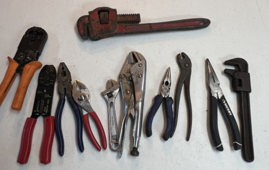 Pliers, Channel Locks, Pipe Wrenches, & Wire Strippers