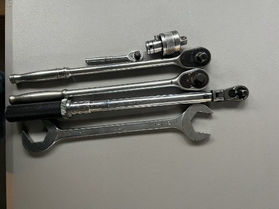 Snap-On Ratchets, Snap-On 1/2" Drive Ratchet Tool, Matco 3/8" Drive Torque Wrench, & MAC Wrench
