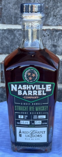Nashville Barrel Company Single Barrel Straight Rye Whiskey