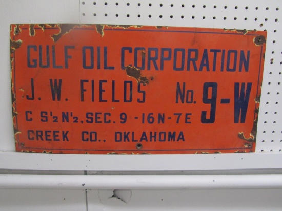 Gulf Oil Corp lease sign, SSP, 24X12