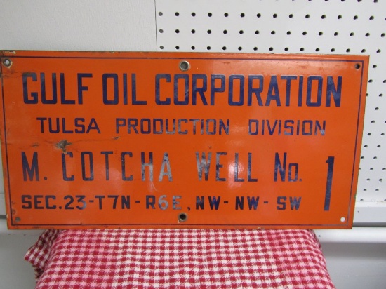 Gulf Oil, SSP lease sign, 24X12