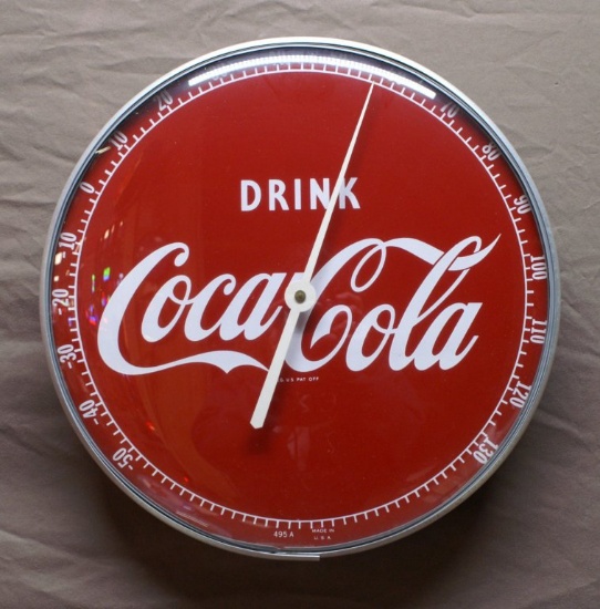 Coca-Cola Round Thermometer 12" Dia.