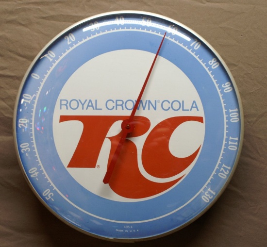Royal Crown RC Cola Round Thermometer 12" Dia.