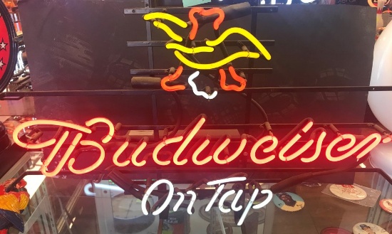 Budweiser on tap Neon      18" tall x 28" wide