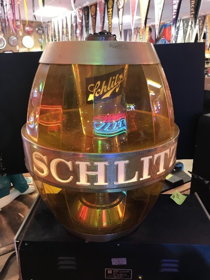 Schlitz Beer Lighted Keg 18"x15"